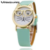 Cat Fashion Leather Strap Wrist Watch